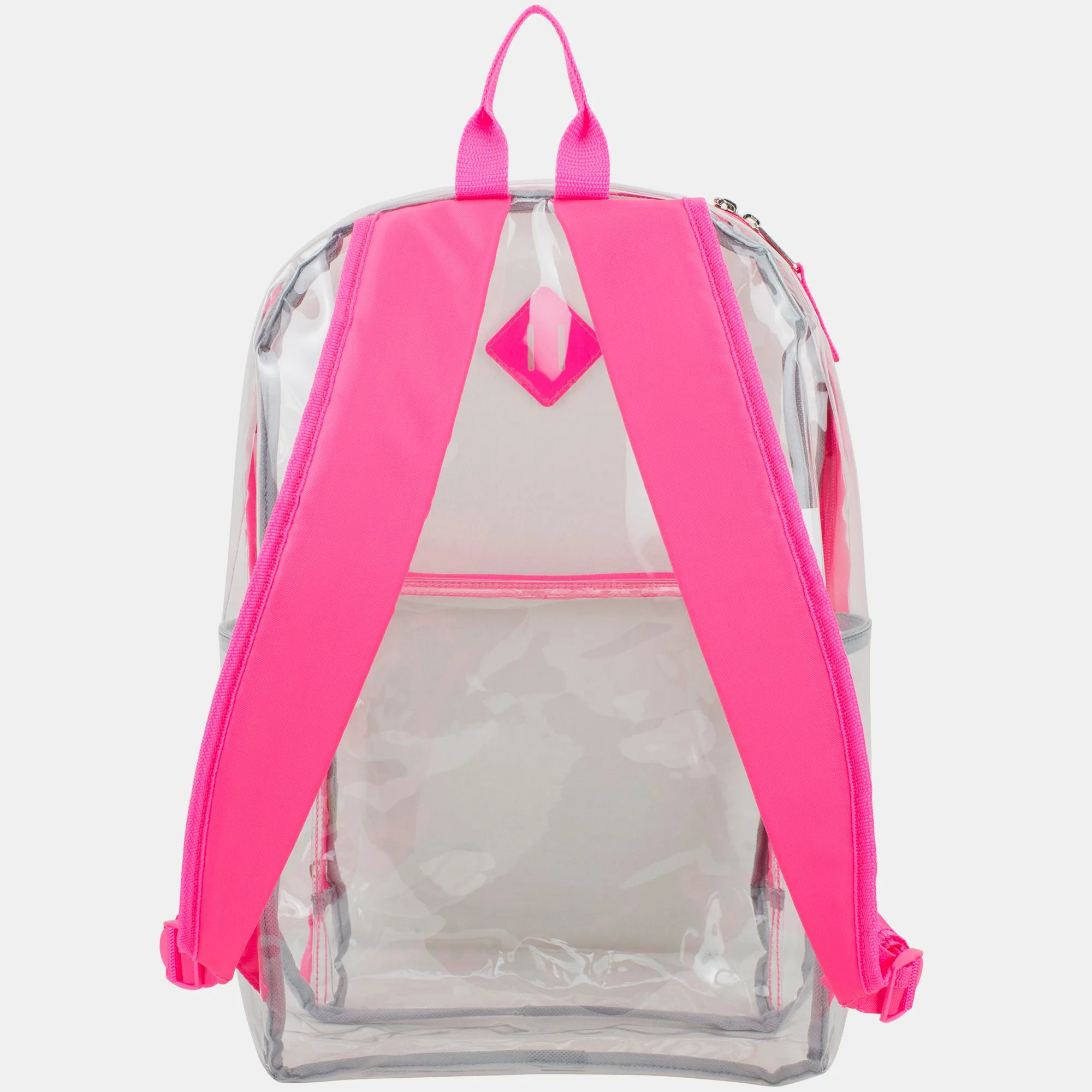 Eastsport Multi-Purpose Clear Backpack with Front Pocket, Adjustable Straps and Lash Tab