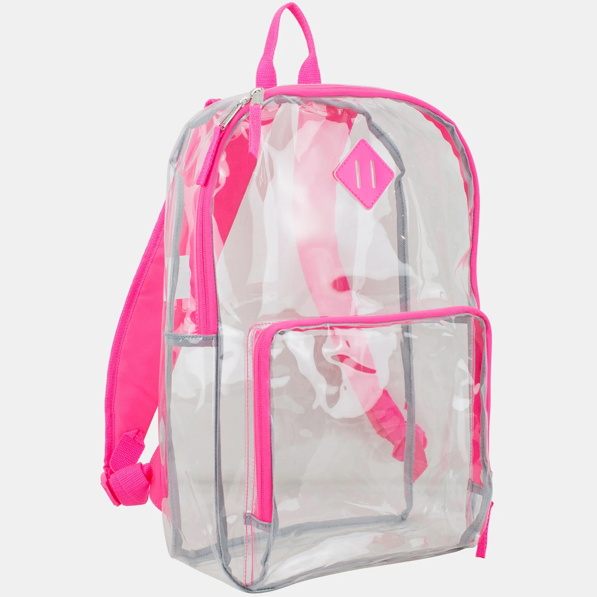 Eastsport Multi-Purpose Clear Backpack with Front Pocket, Adjustable Straps and Lash Tab