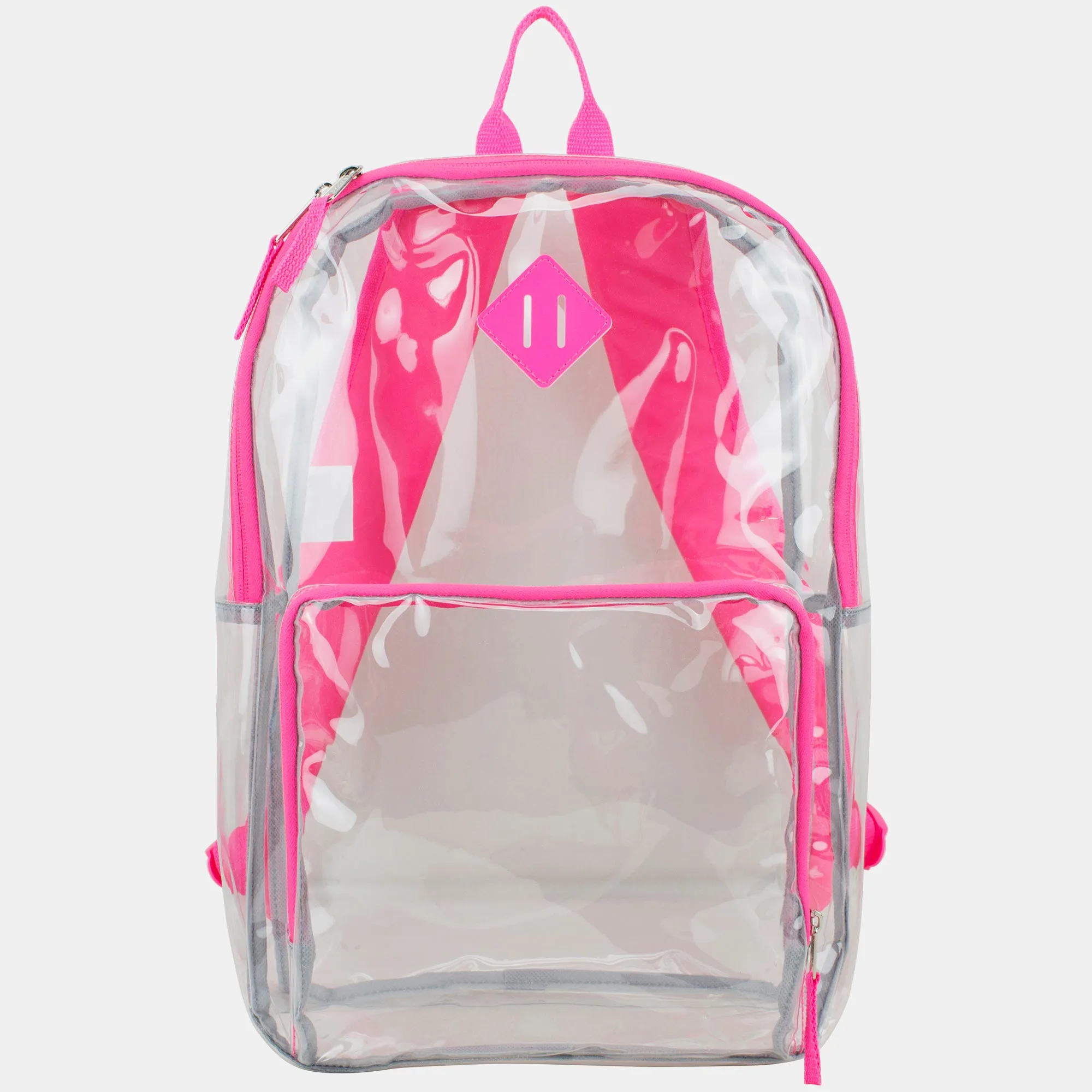 Eastsport Multi-Purpose Clear Backpack with Front Pocket, Adjustable Straps and Lash Tab