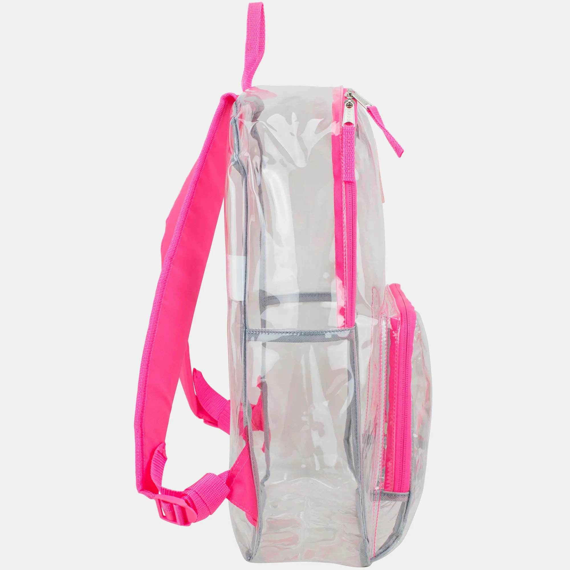 Eastsport Multi-Purpose Clear Backpack with Front Pocket, Adjustable Straps and Lash Tab