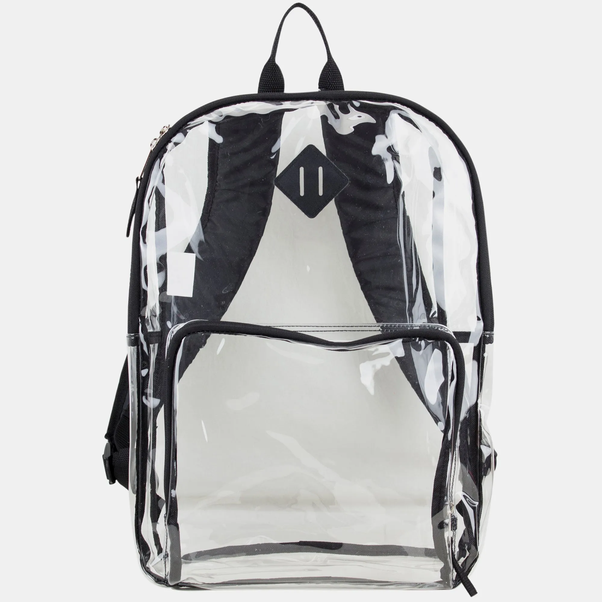 Eastsport Multi-Purpose Clear Backpack with Front Pocket, Adjustable Straps and Lash Tab