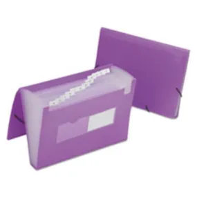 EXPANDING FILE FOLDERS-STORAGE BOX,13X9 1-2,PURPLE, 12CT-PACK