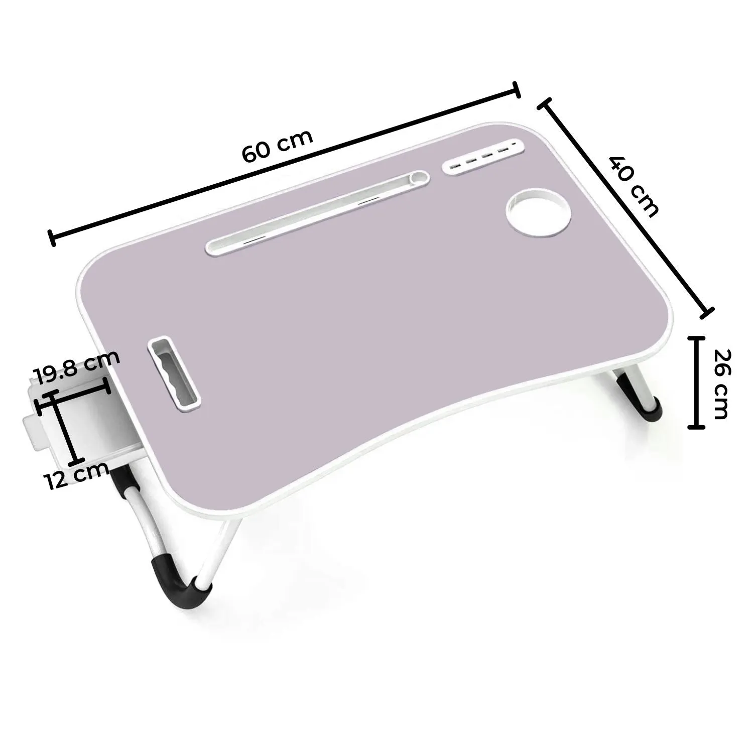 Foldable Laptop Bed Desk w/ USB Ports & Accessories, Ekkio