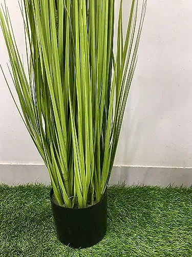 FOX & FERN Reed Grass Flower Artificial Plant (7 Flowers) with Pot | Elevate any Indoor/outdoor Space | Contemporary Home Decor (Ht. 48")