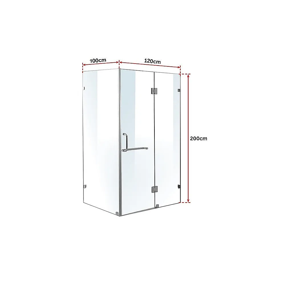 Frameless 10mm Glass Shower Screen 1200x1000 Chrome