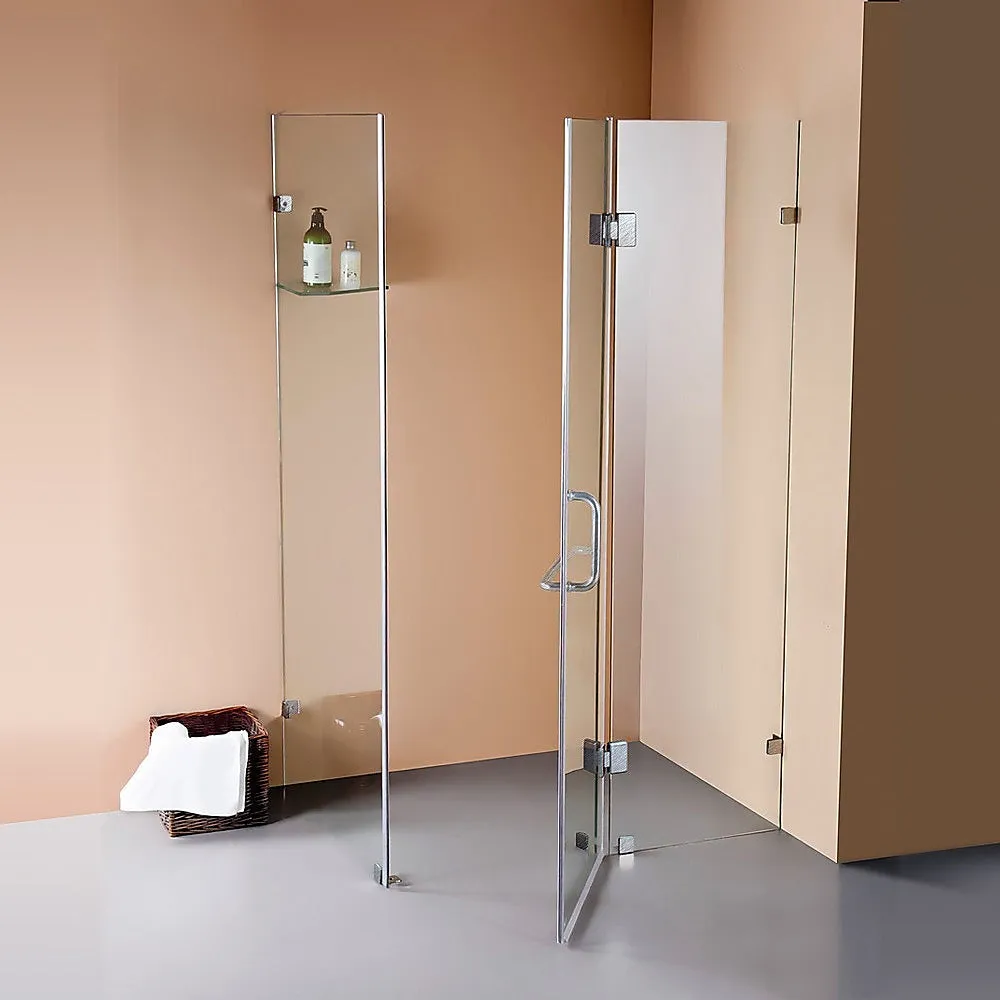 Frameless 10mm Glass Shower Screen 120x80cm Chrome