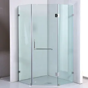 Frameless 10mm Glass Shower Screen, Chrome, 1000x1000mm