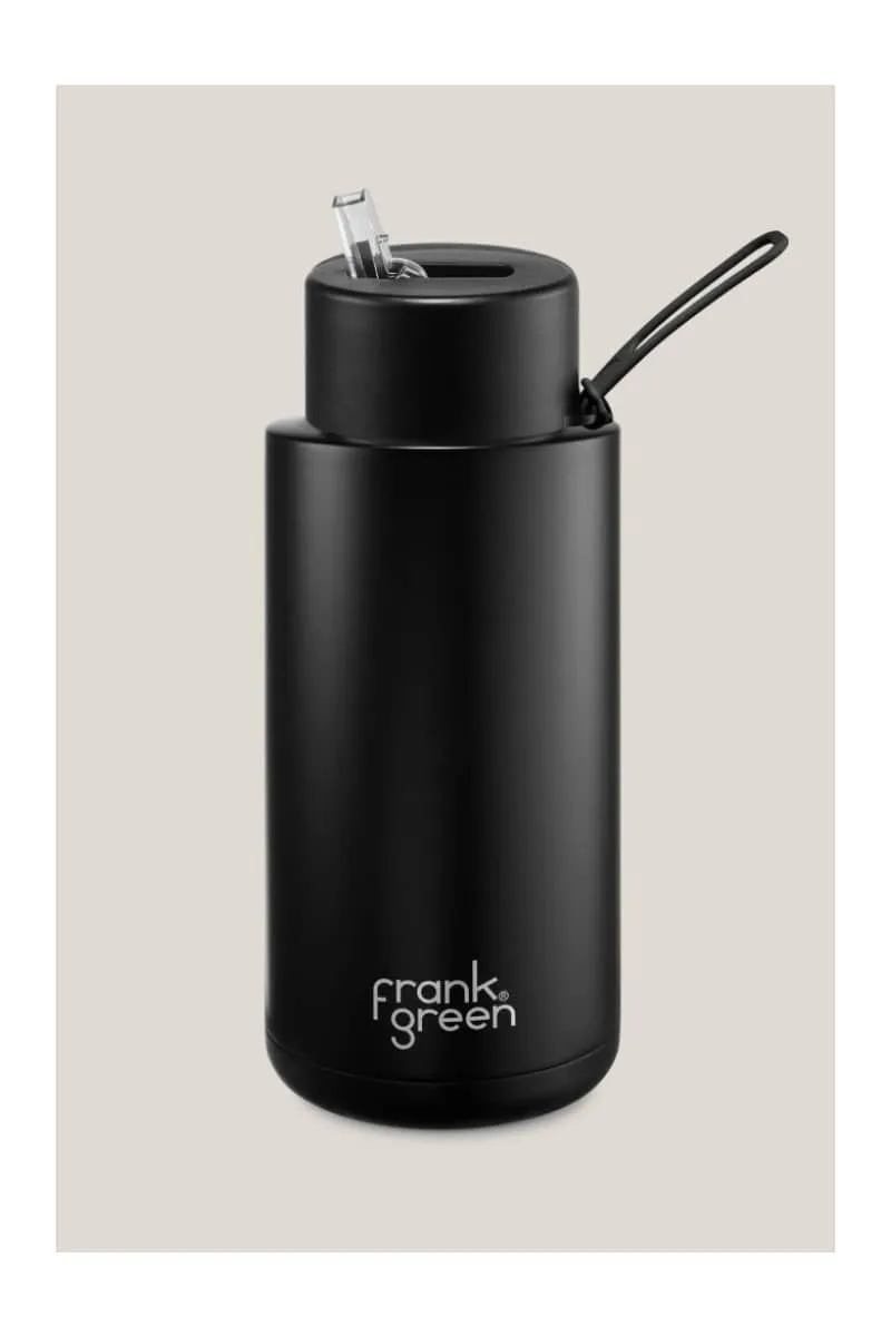 Frank Green - Reusable Bottle With Straw Lid - 34oz/1lt- Midnight