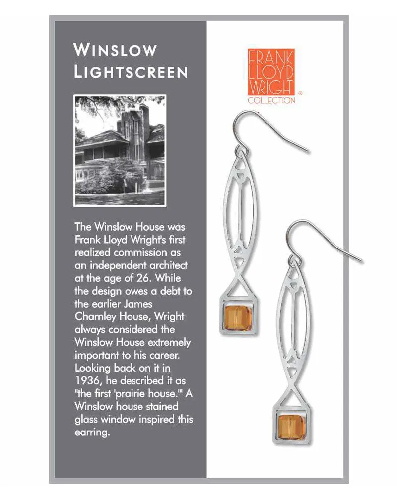 Frank Lloyd Wright Winslow Light Screen Topaz Earrings