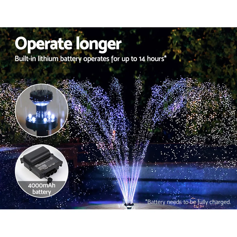 Gardeon Solar Pond Pump Submersible Water Fountain with Battery Kit LED Lights 4.3FT