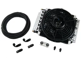 GM 6L80E/8L90E DERALE Trans Cooler Kit w/Fan & Fragola Lines/Fittings