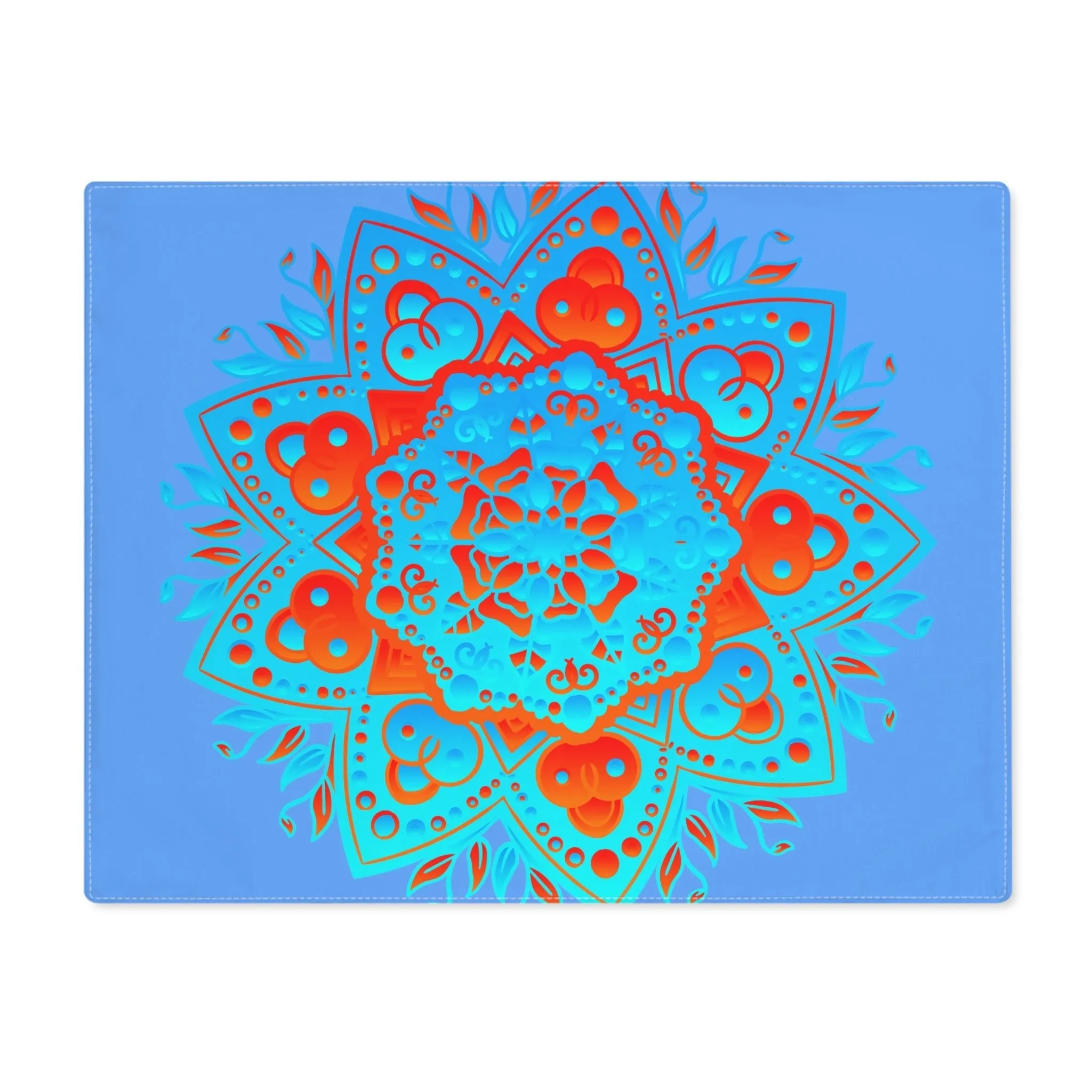 Hand-Drawn Mandala Placemat - Blue-Orange