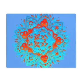 Hand-Drawn Mandala Placemat - Blue-Orange