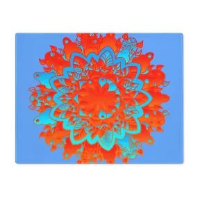 Handmade Mandala Placemat - Blue-Orange, 1pc