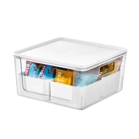 iDesign Open Front Lidded Bin & 4 Inner Bins