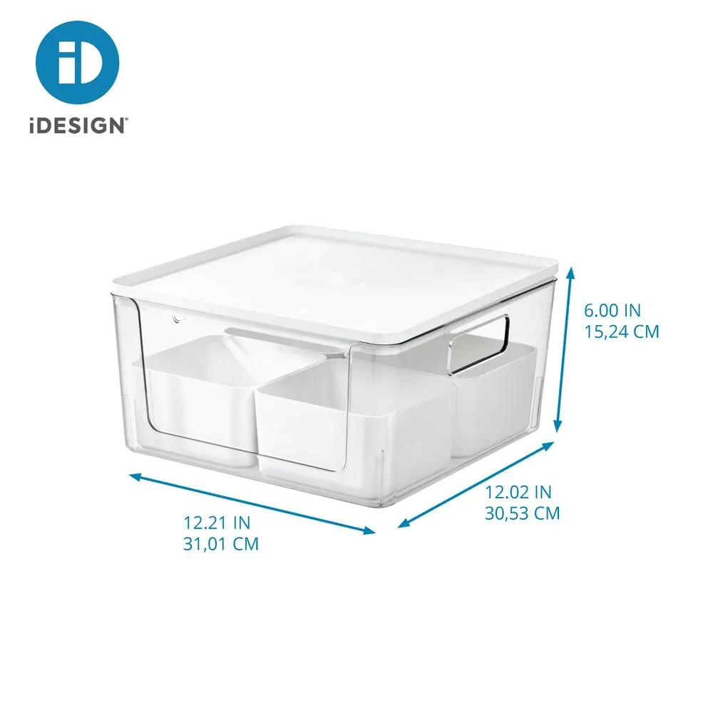 iDesign Open Front Lidded Bin & 4 Inner Bins