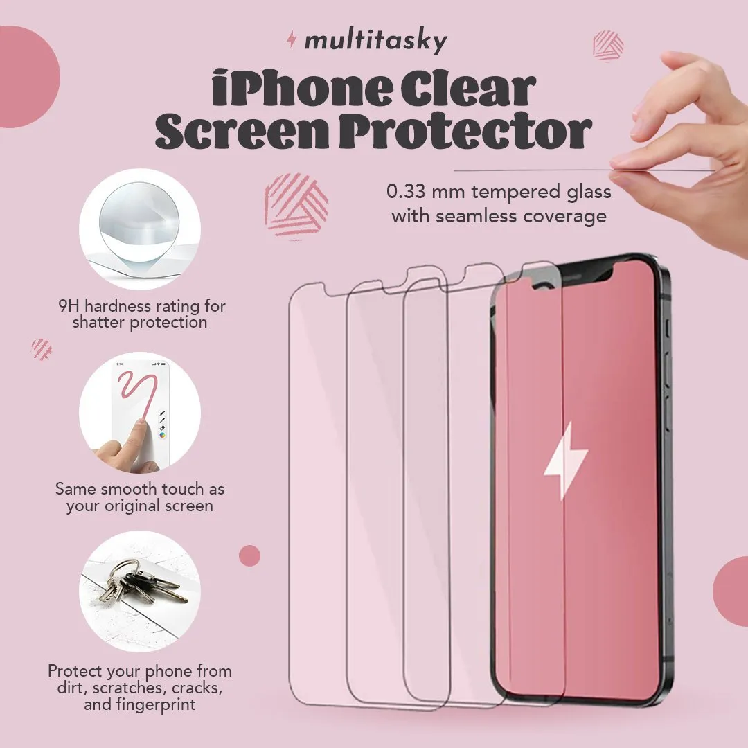 iPhone Screen Protector (Clear Screen/Privacy Screen, Pack of 3)