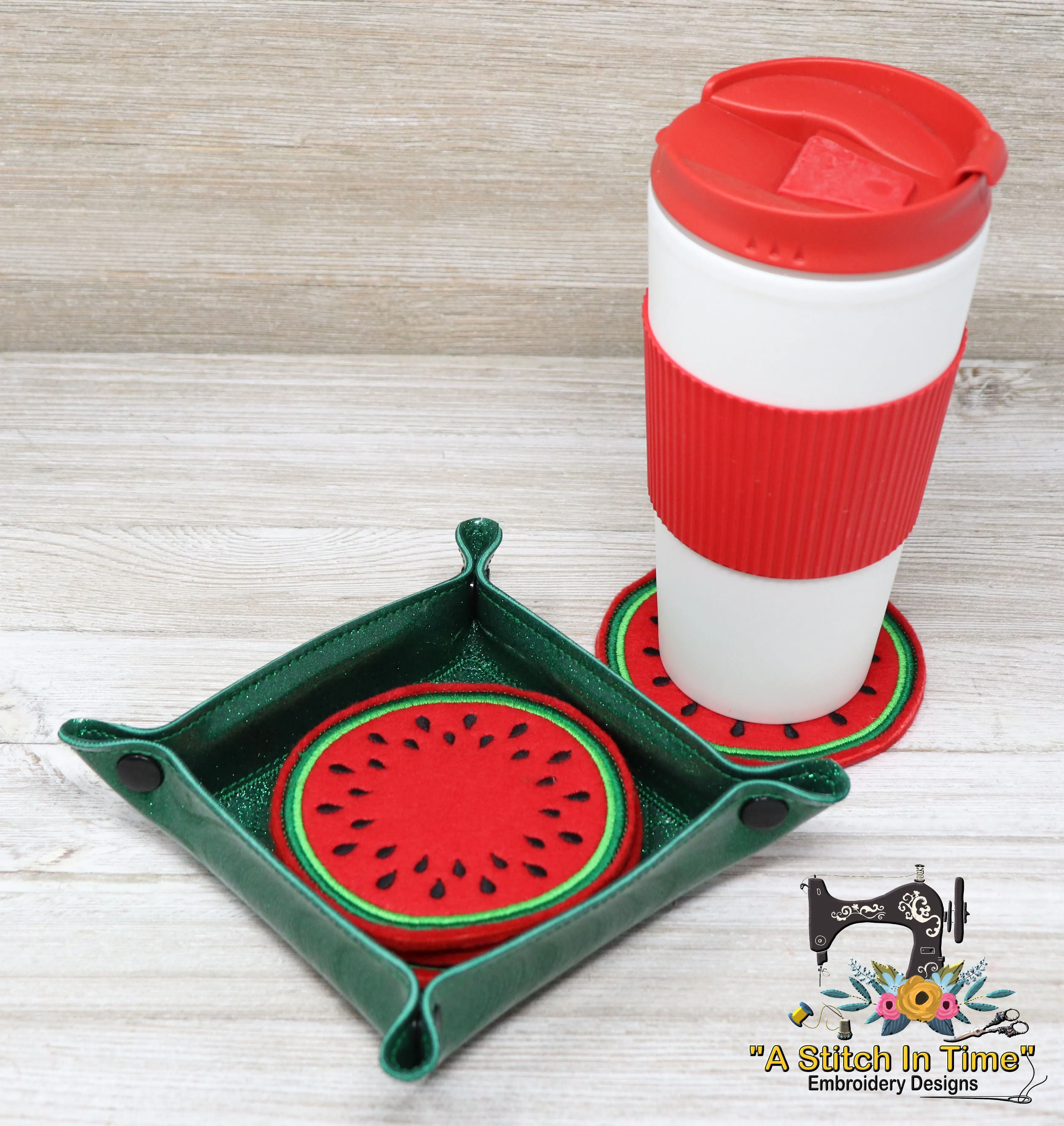 ITH Watermelon Feltie and Coaster Set