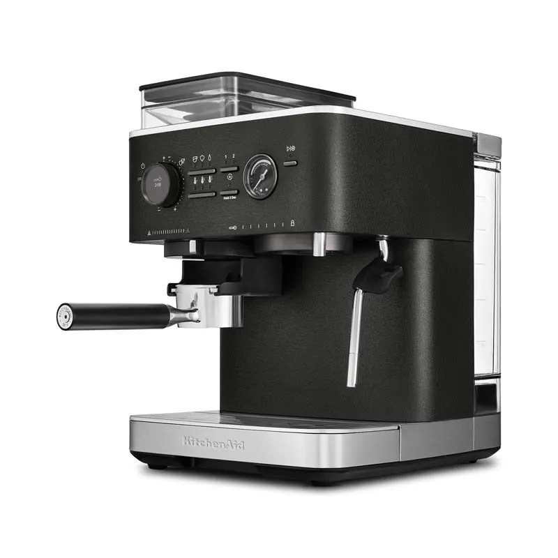 KitchenAid Semi Automatic Espresso Machine with Burr Grinder Cast Iron Black