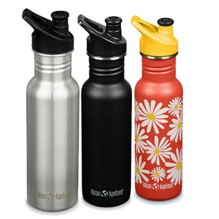 Klean Kanteen Classic S/S Bottle w Sports Cap 18oz (532ml)