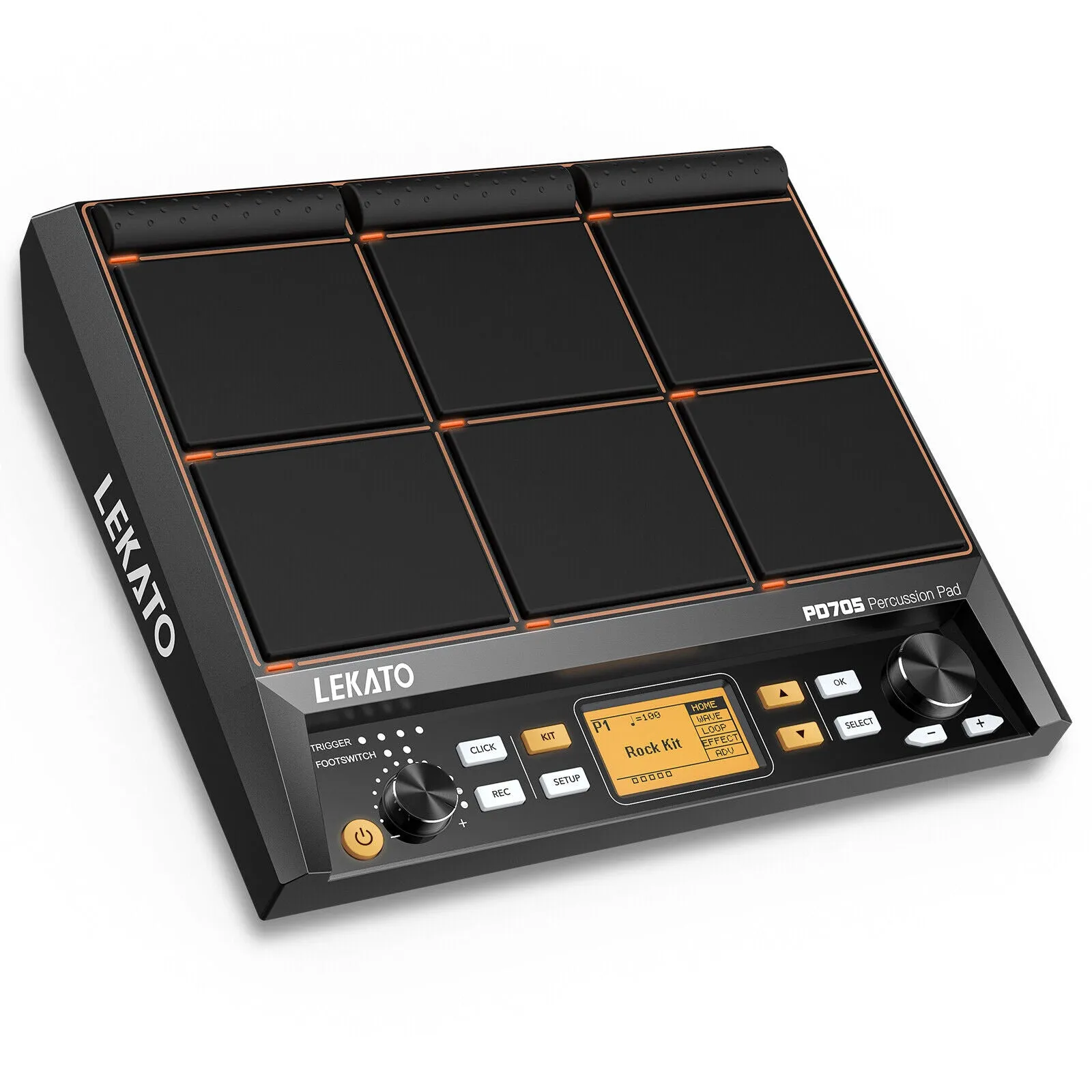 LEKATO PD705 Electric Percussion Pad Drum 9-Trigger Sample Multipad