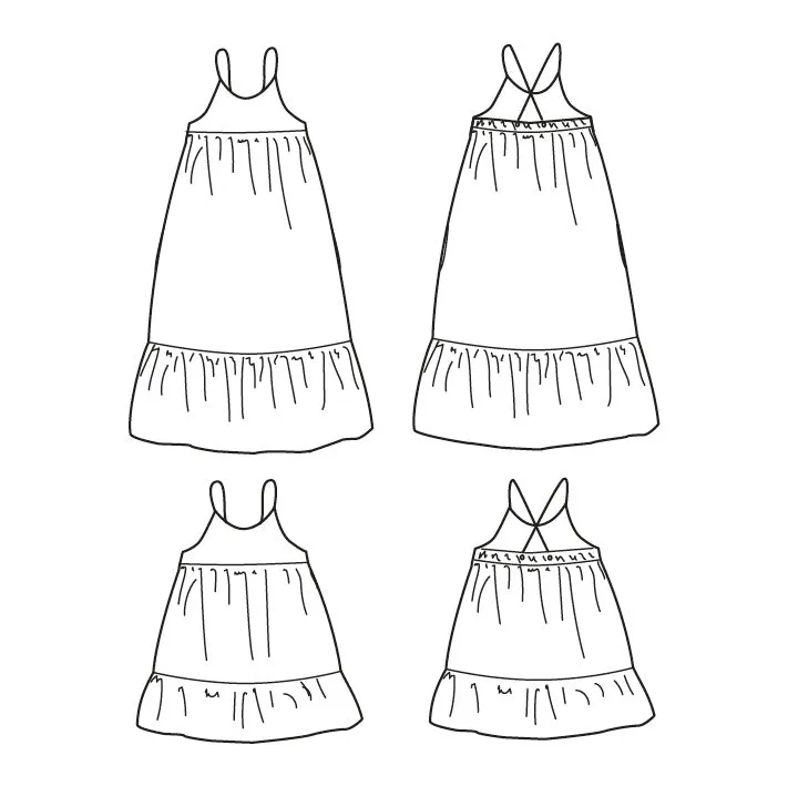 LENA - blouse & dress - Girl 3/12 - PDF Sewing Pattern