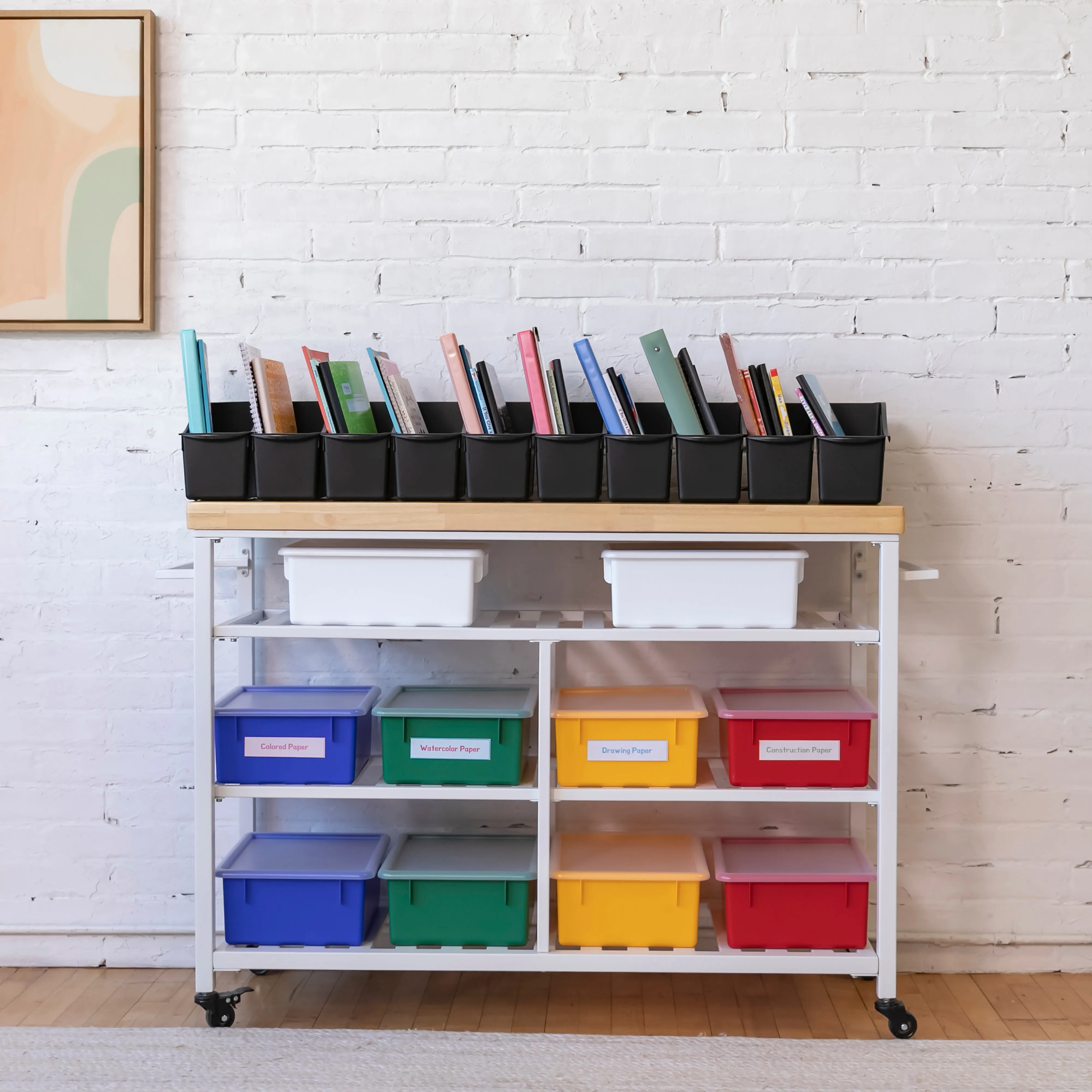 Linking Book Bins, Colorful Connecting Storage