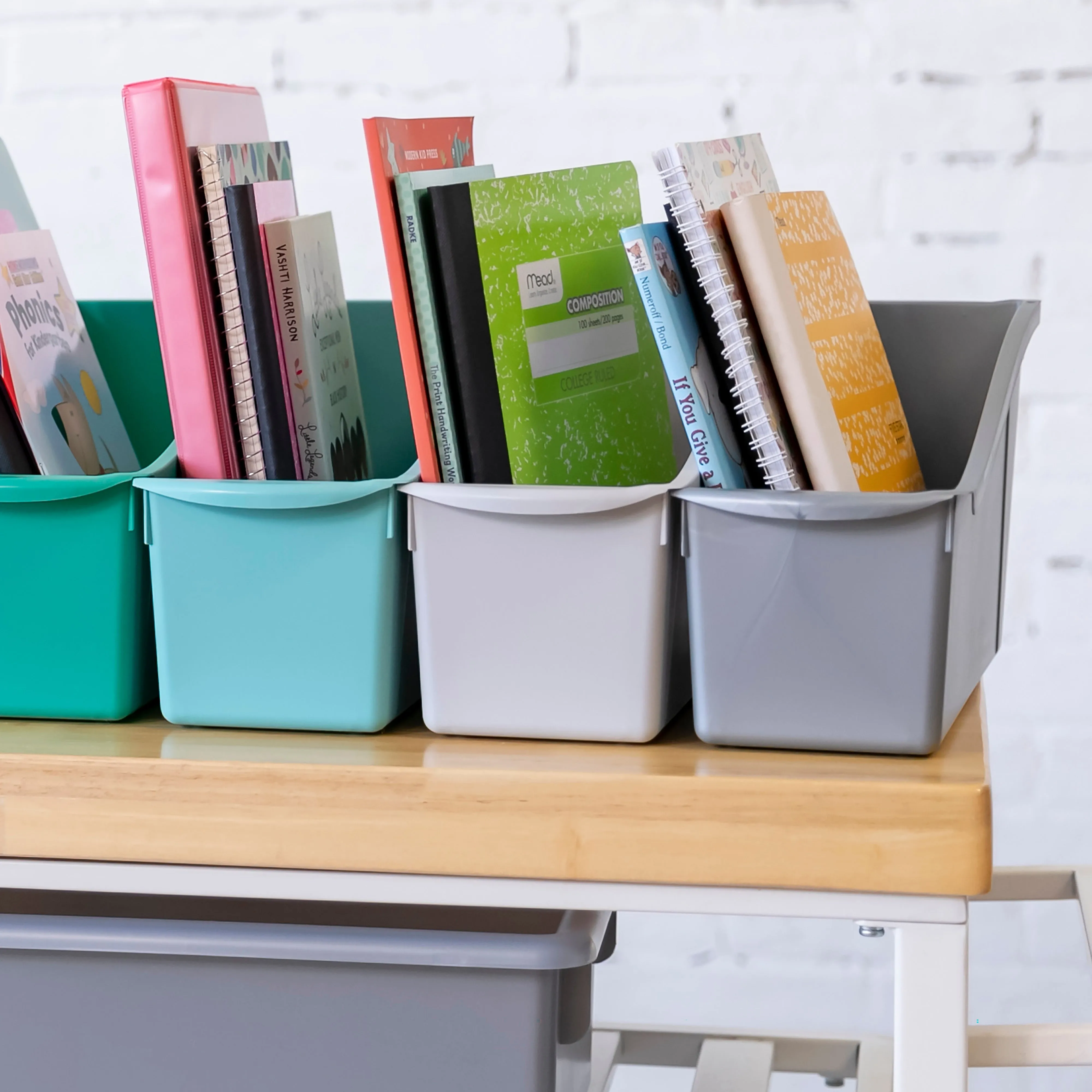 Linking Book Bins, Colorful Connecting Storage