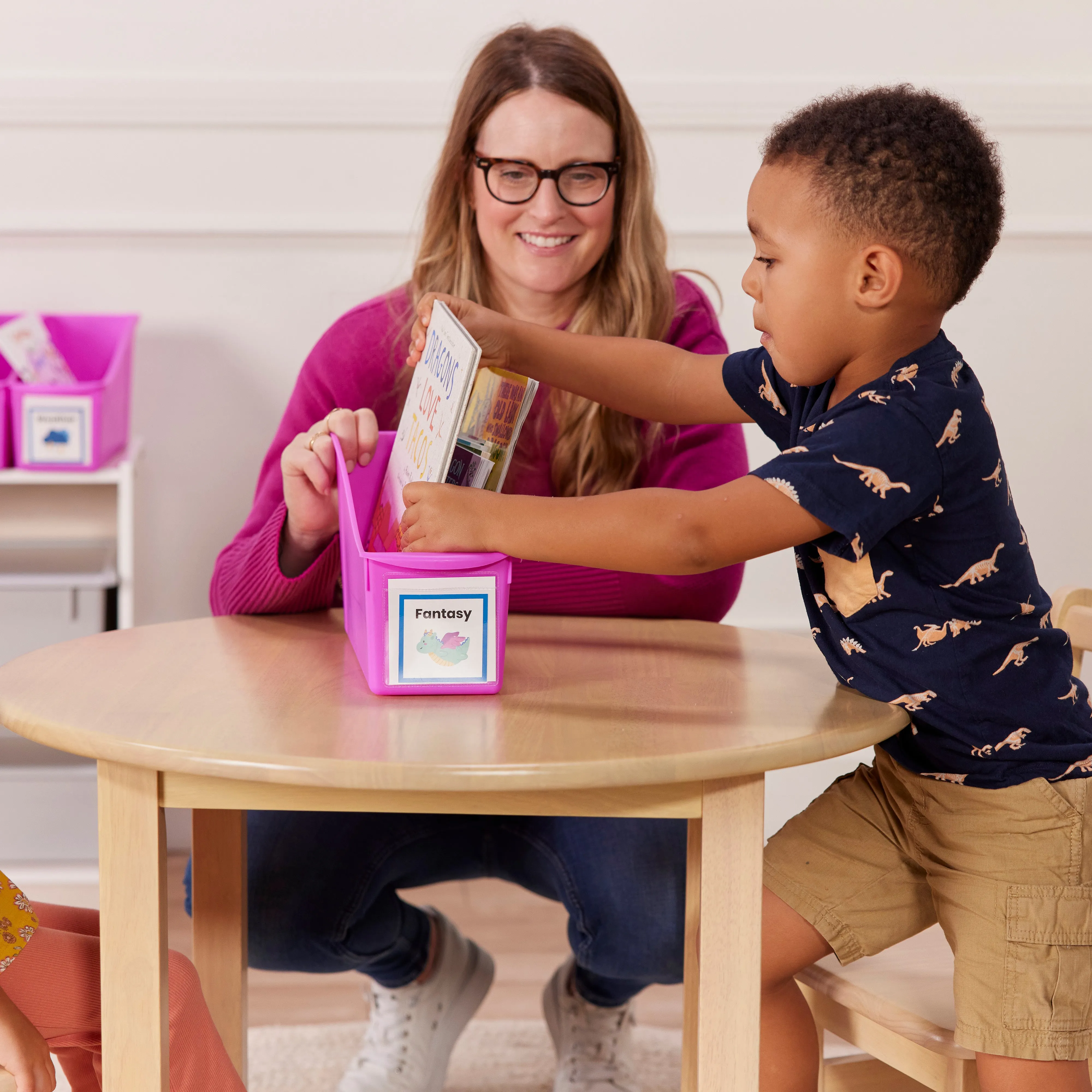 Linking Book Bins, Colorful Connecting Storage