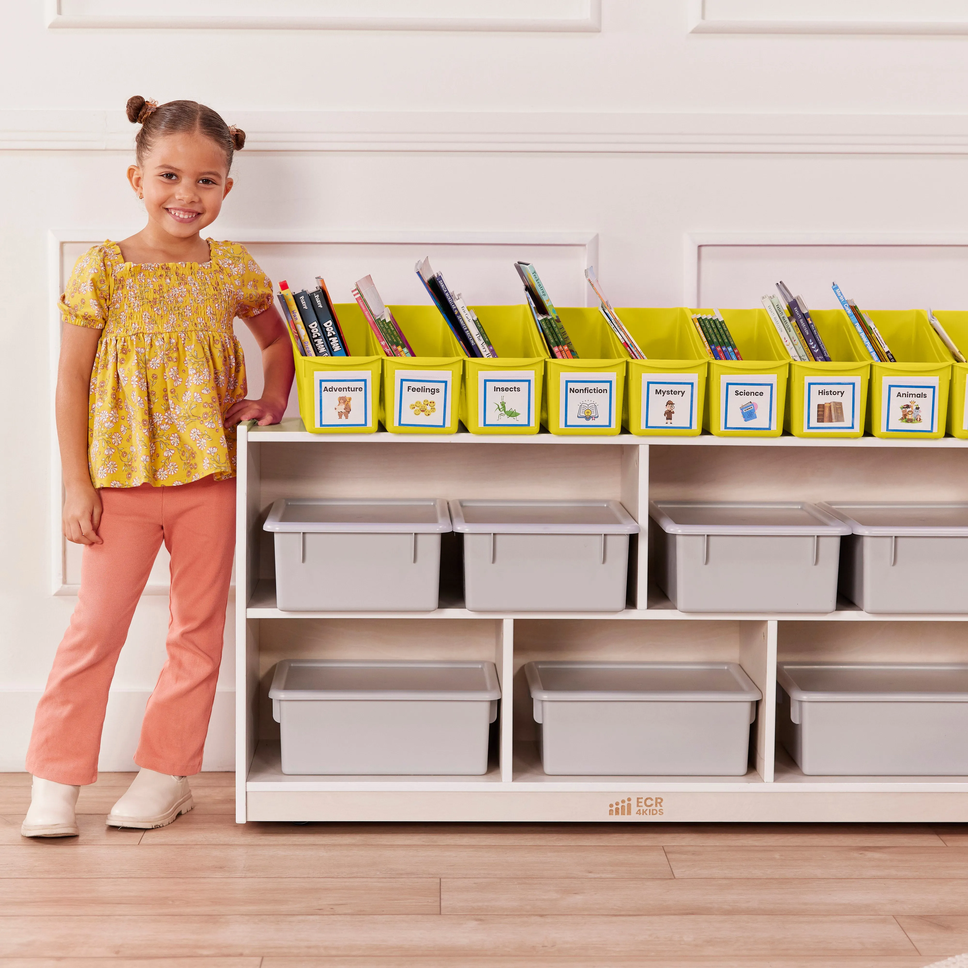 Linking Book Bins, Colorful Connecting Storage