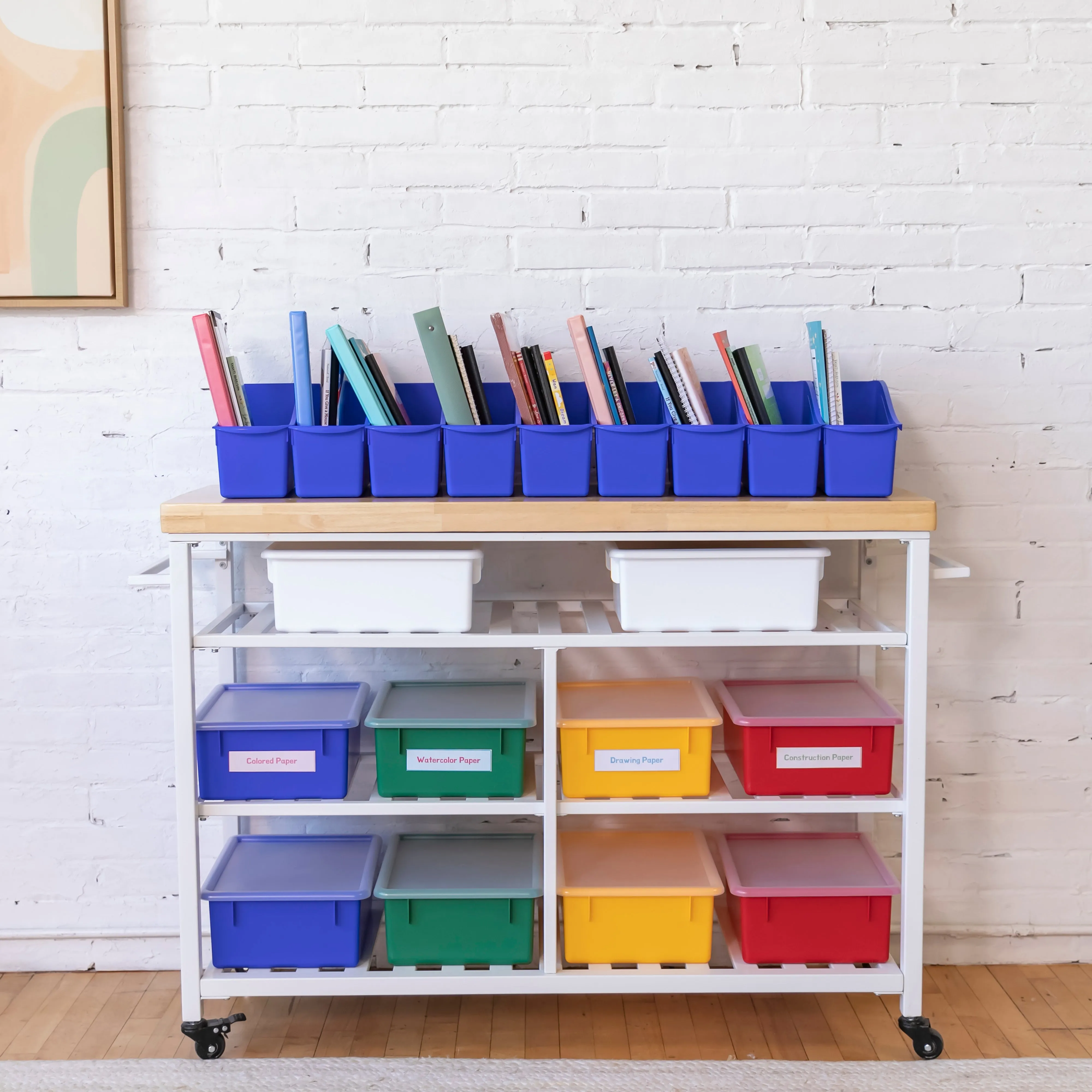 Linking Book Bins, Colorful Connecting Storage