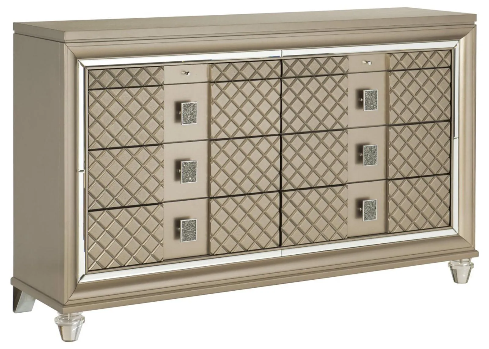 Loudon 8 Drawer Dresser in Champagne Metallic 1515-5