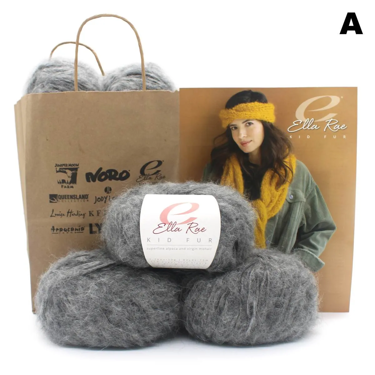 Margery Oversized Scarf & Headband Kit | Ella Rae Kid Fur Bulky Yarn