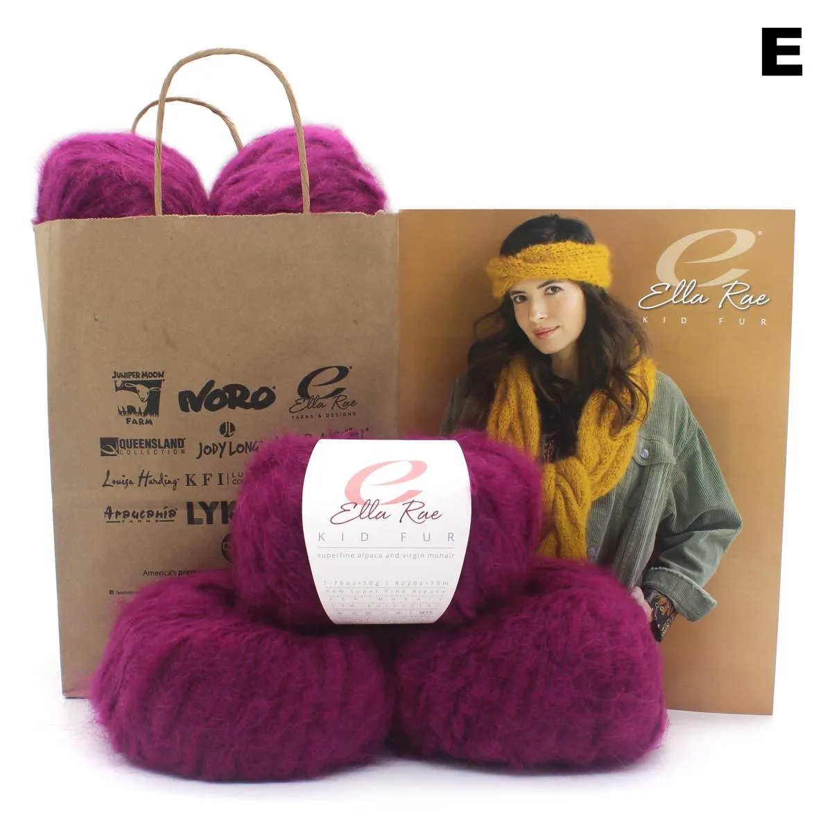 Margery Oversized Scarf & Headband Kit | Ella Rae Kid Fur Bulky Yarn