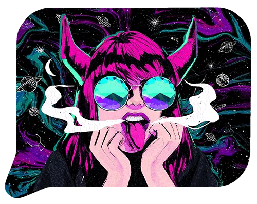 Medium Funnel Rolling Tray With 3D Lids (Galaxy Sunglasses Girl Smoking)