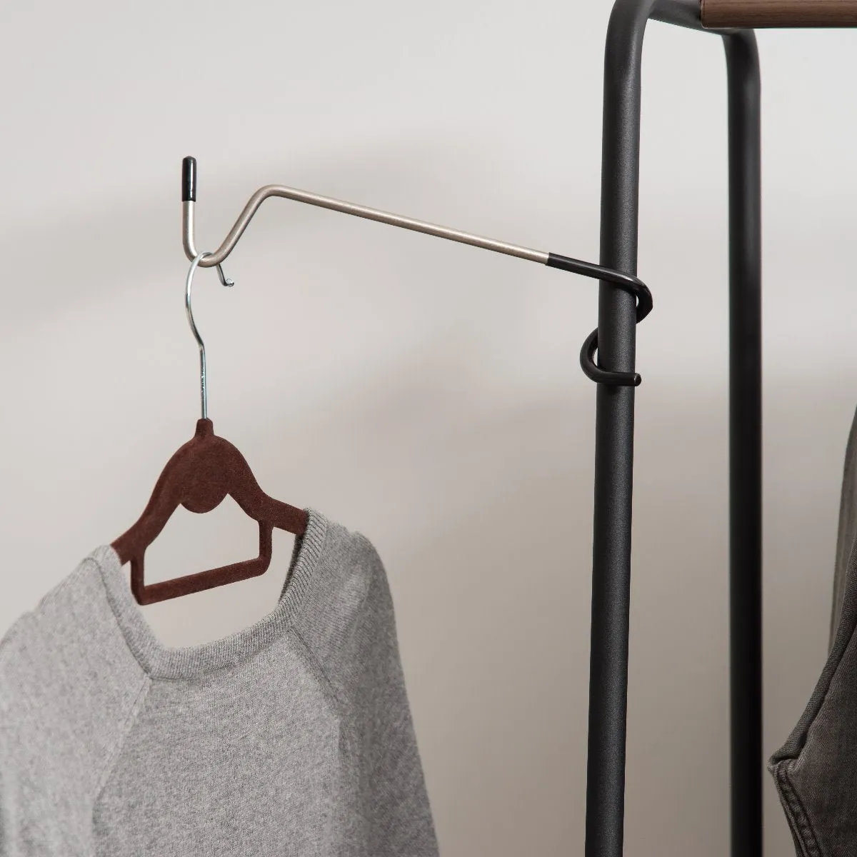 Metal Garment Rack with Wire Shelf - Medium