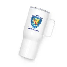 Michigan Defense Force Travel mug with a handle