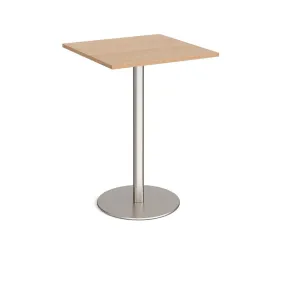 Monza square poseur table with flat round base