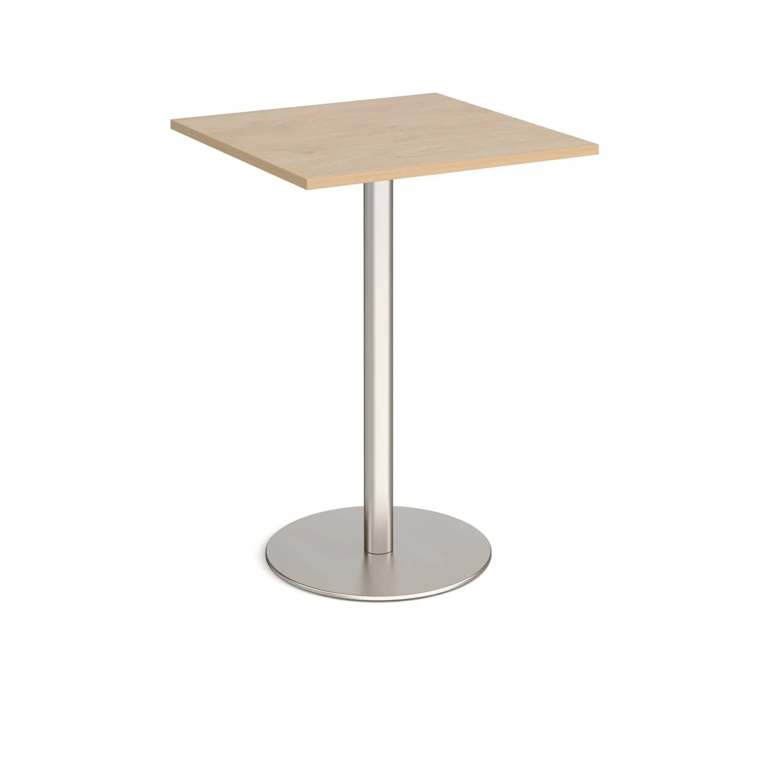 Monza square poseur table with flat round base