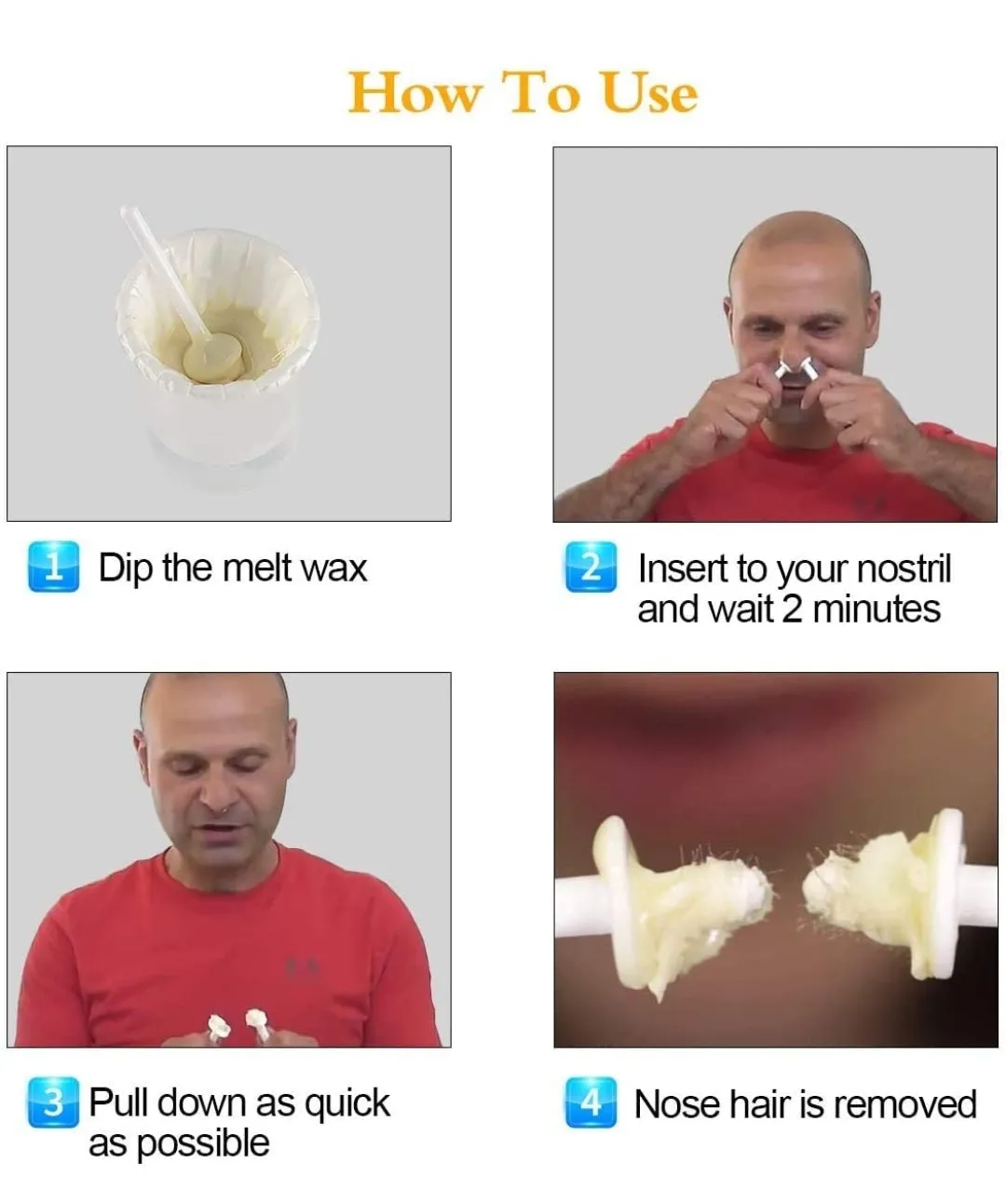 Nose Wax Kit, 100g Wax, 30 Applicators, 10 Mustache Guards Nose. Hair Removal Kits from Wokaar (15-20 Times Usage )