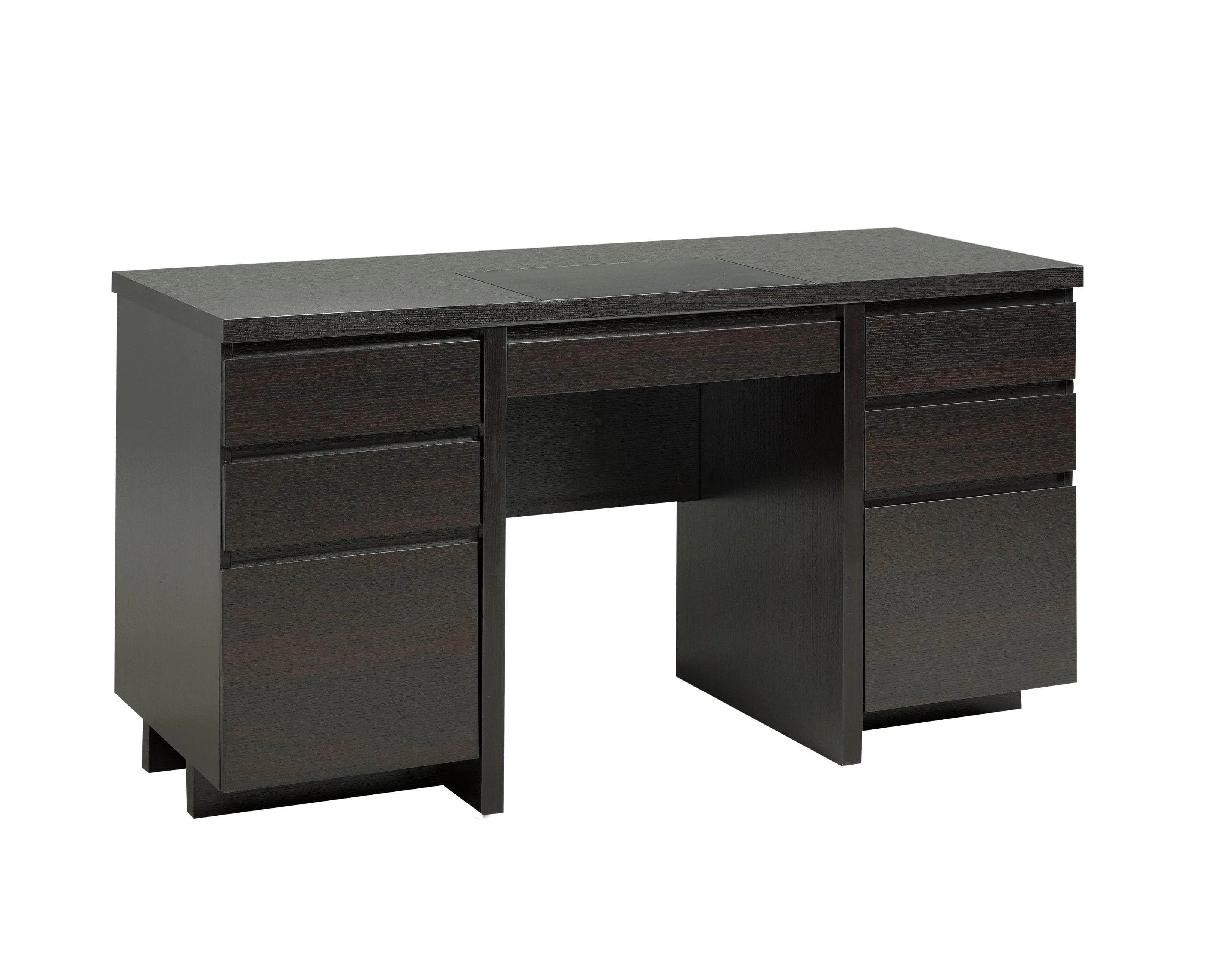 Office Desk with 7 Storage Drawers in Red Cocoa