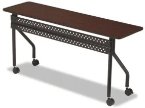 Officeworks Mobile Training Table Rectangular 72W X 18D X 29H Mahogany