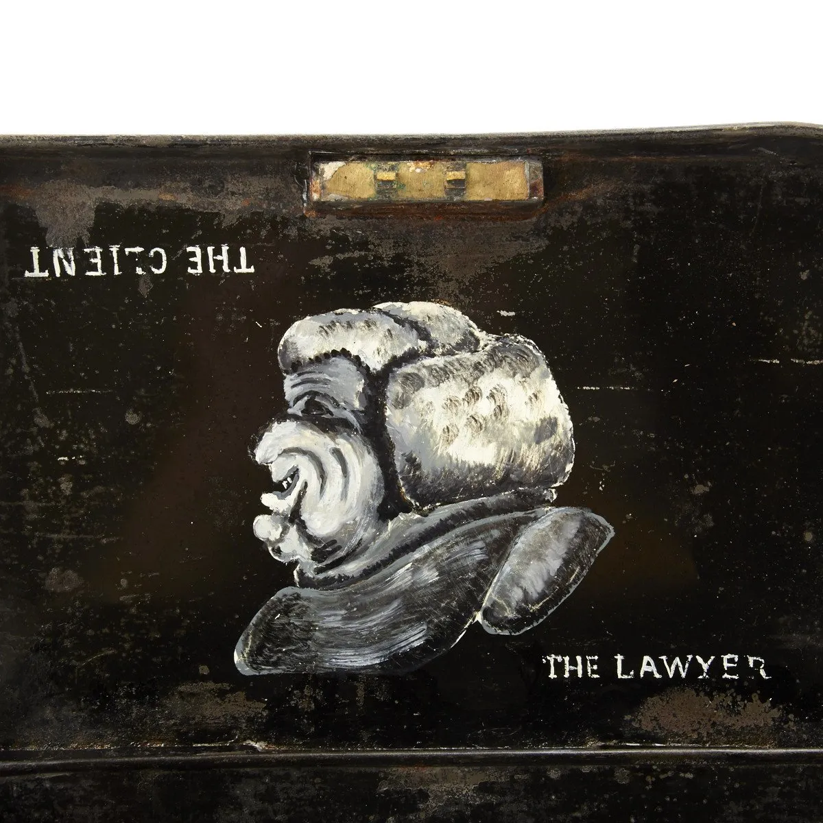 Original English Edwardian Era Barrister Inscribed Wig Tin