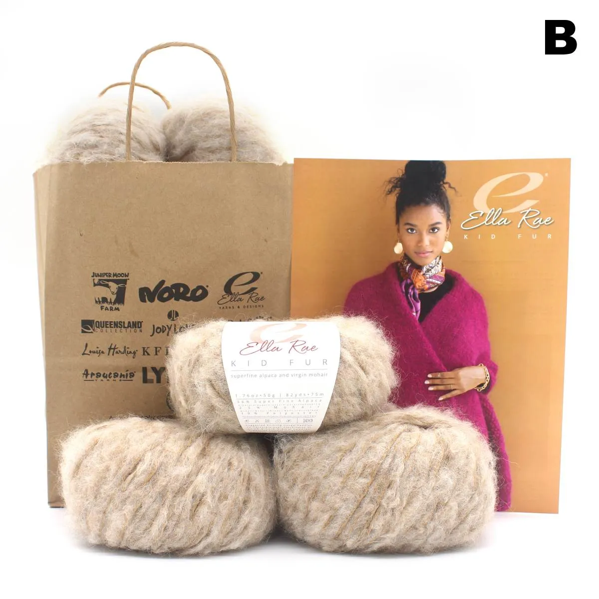 Paulina Wrap Kit | Ella Rae Kid Fur Bulky Yarn