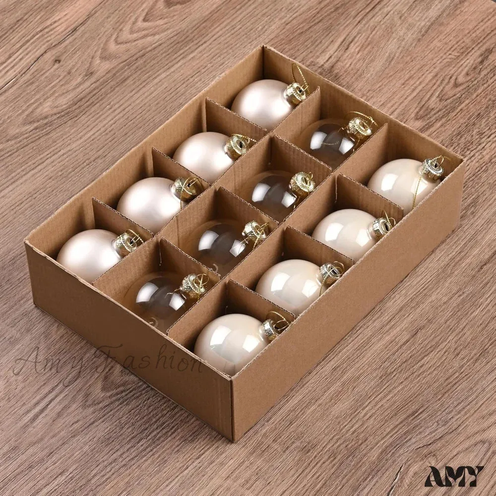 Set of 9 Brown Glass Christmas Ball Ornaments with Various Finishes