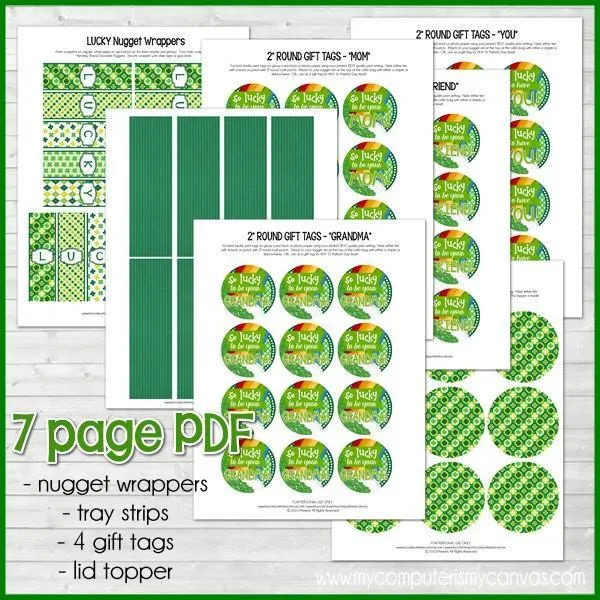 St. Patrick's Day Nugget Wrappers {LUCKY} PRINTABLE