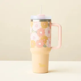 Take Me Everywhere 40oz Tumbler in Daisy Craze Peach