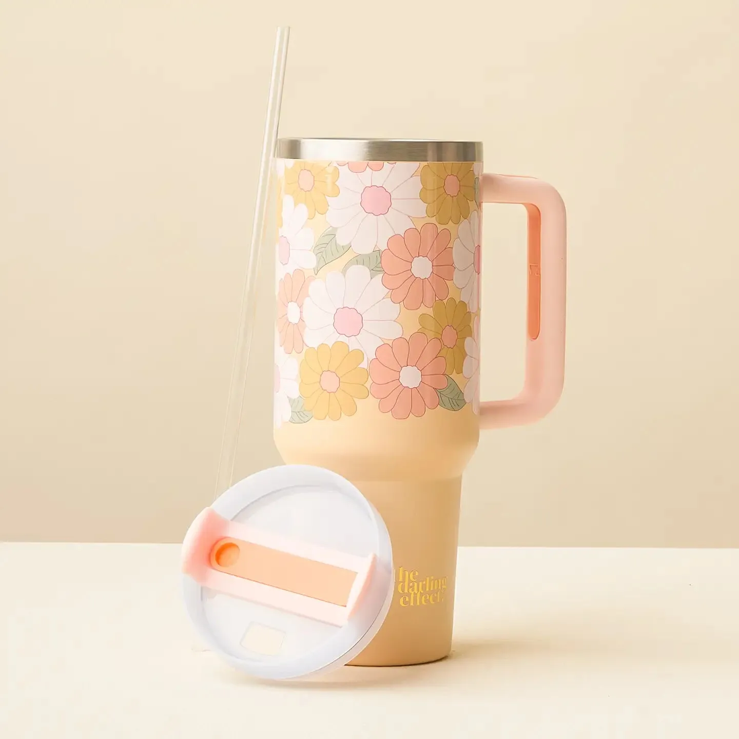 Take Me Everywhere 40oz Tumbler in Daisy Craze Peach