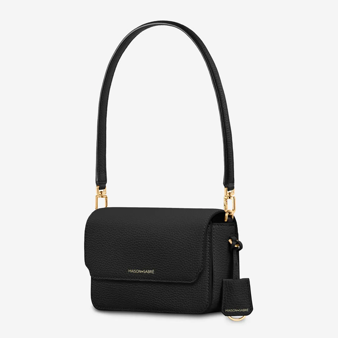 The Mini Flap Bag - Black Caviar