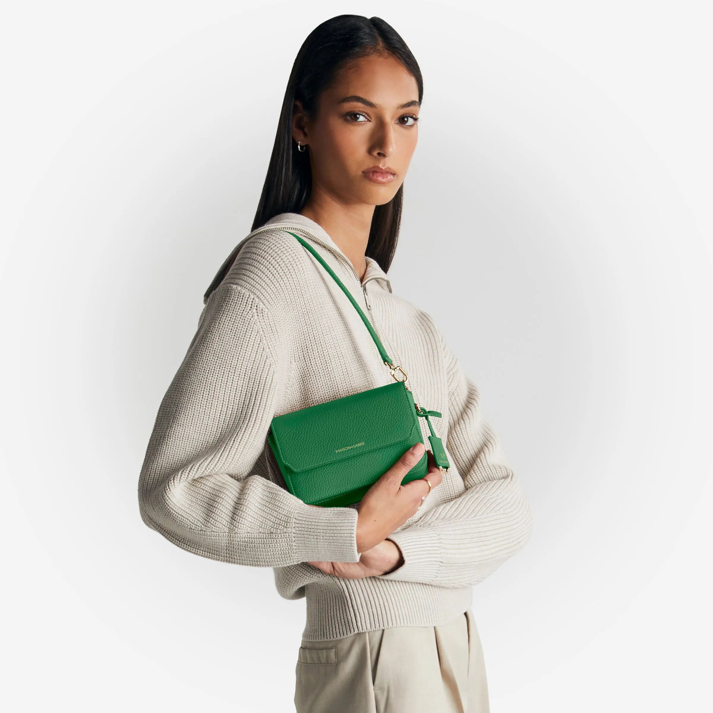 The Mini Flap Bag - Emerald Green